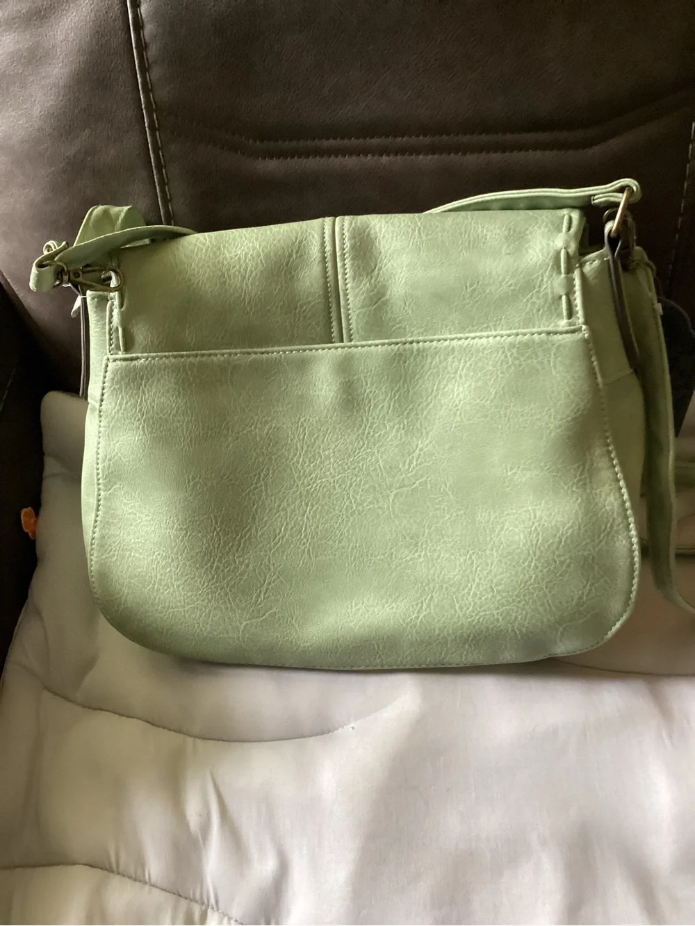 Light Green Crossbody Bag with Flap - TShirts &Jeans